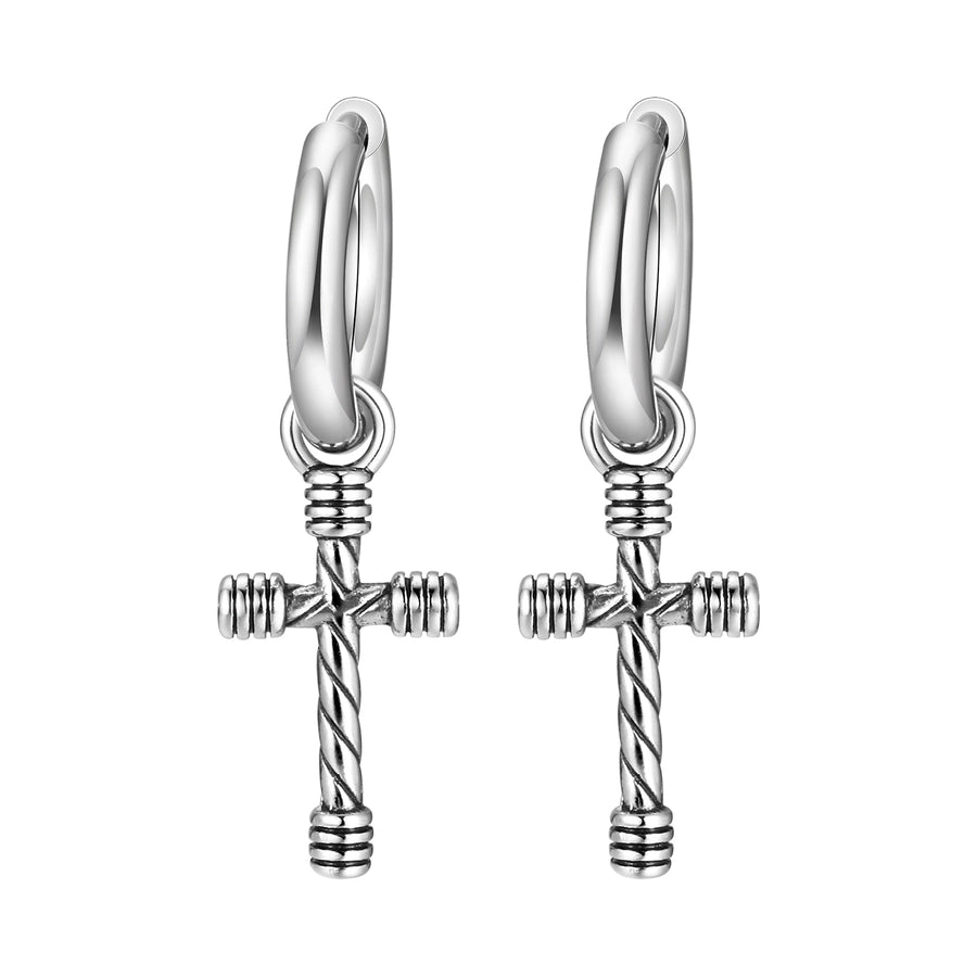 Punk CrossDangling Earrings [201 Stainless Steel]