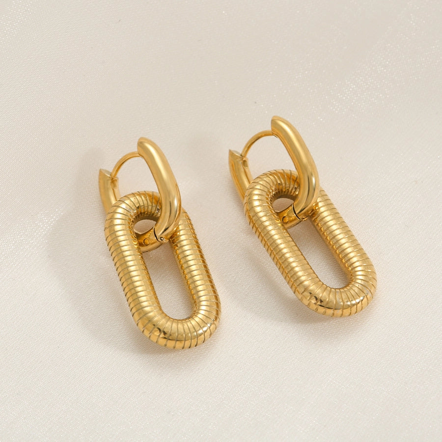 Oversized U Shape Earrings [304 Stainless Steel,18K Gold Plated]