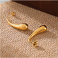 Water Droplets Earrings [304 Stainless Steel,18K Gold Plated]