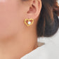 Sweet Heart Shape Pearl Twist Earrings [304 Stainless Steel,18K Gold Plated]