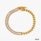 Heart Shape Zircon Bracelet [304 Stainless Steel,16K Gold Plated]