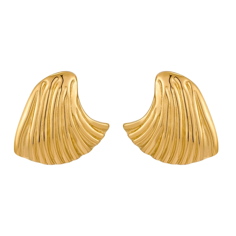 Irregular Lines Earrings [316 Stainless Steel,18K Gold Plated]