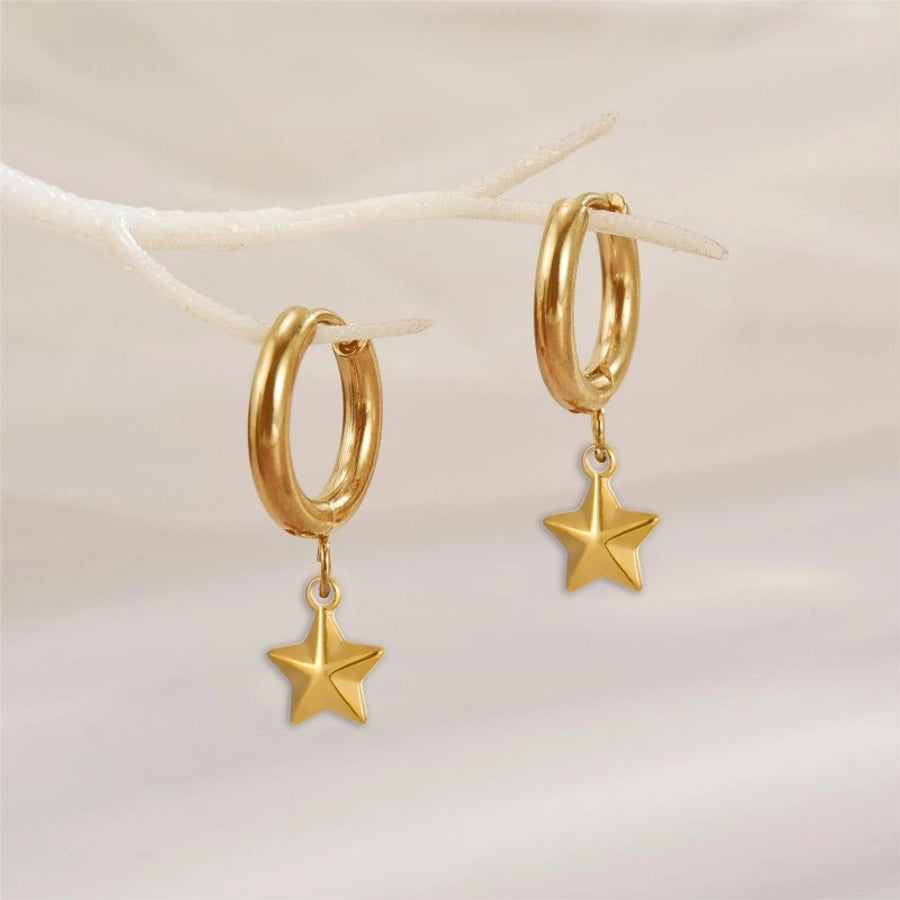 Star Drop Earrings [Stainless Steel]