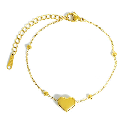 Heart Shape Chain Bracelet [304 Stainless Steel]