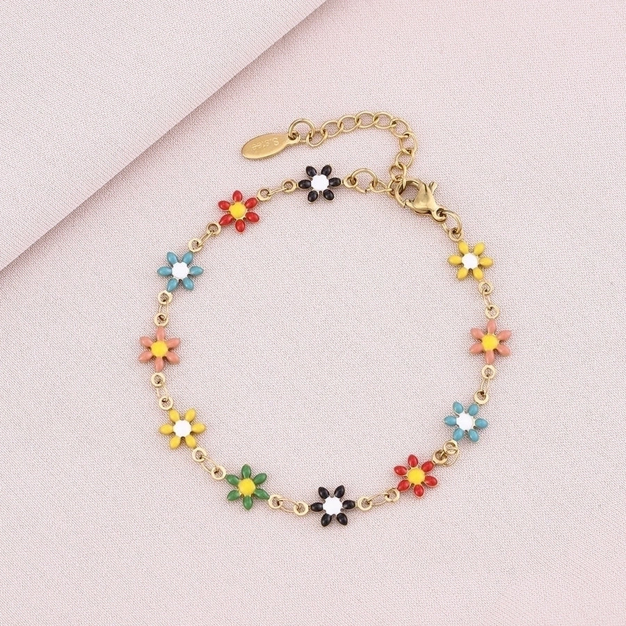 Basic Flower Bracelet [304 Stainless Steel,18K Gold Plated]