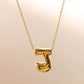 Letter Chain Pendant Necklace [304 Stainless Steel,18K Gold Plated]