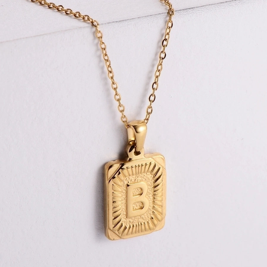 Simple Style Plating Letter Pendant Necklace [304 Stainless Steel,18K Gold Plated]