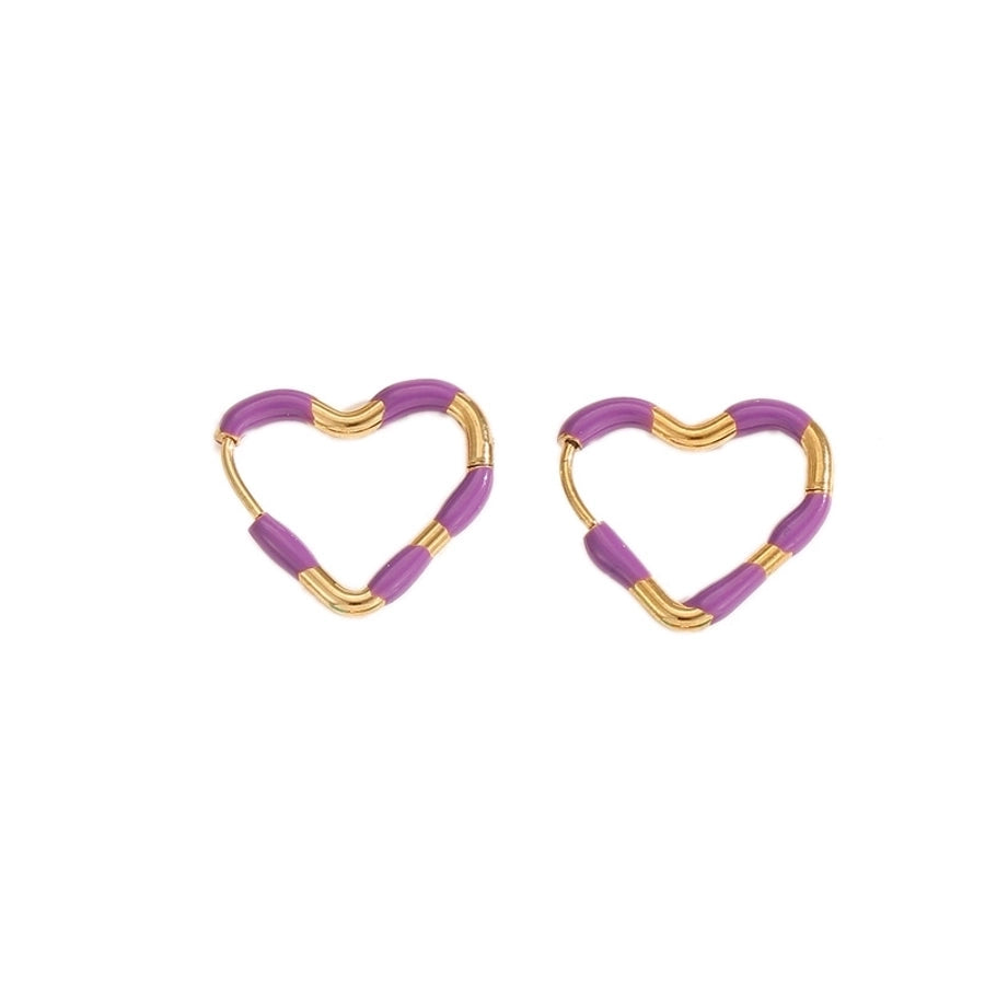 Heart Shape Epoxy Earrings [304 Stainless Steel]