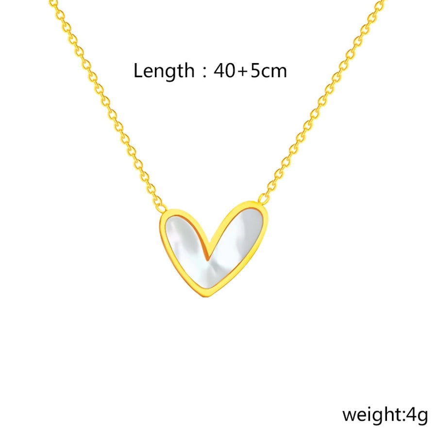 Heart Shape Shell Necklace [304 Stainless Steel]