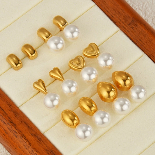 Pearl Gold Earrings [304 nerezové oceli]