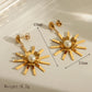 Mix Flower Earrings [304 Stainless Steel,18K Gold Plated]