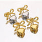 Heart Bow Earrings [304 Stainless Steel,18K Gold Plated]