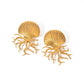 Beach Coral Shell Earrings [304 Stainless Steel,18K Gold Plated]