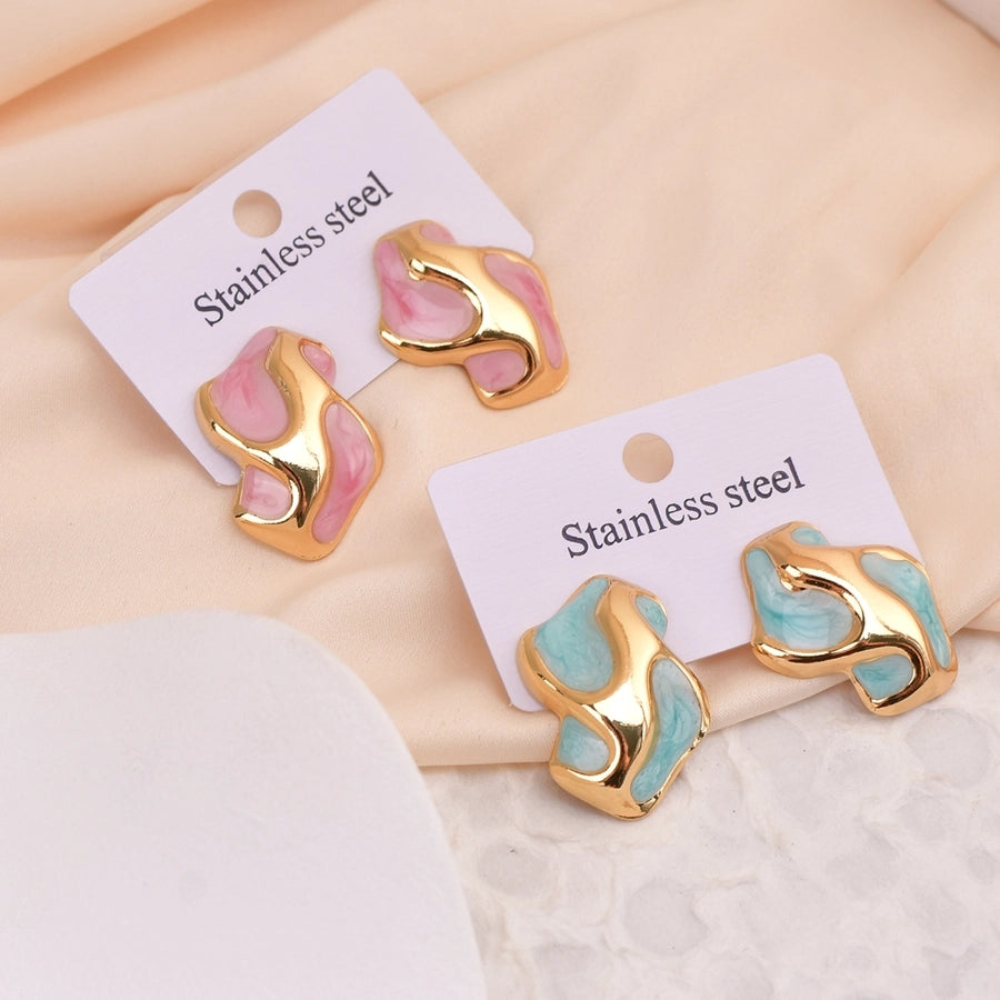 Pastel Animal Print Earrings [304 Stainless Steel]