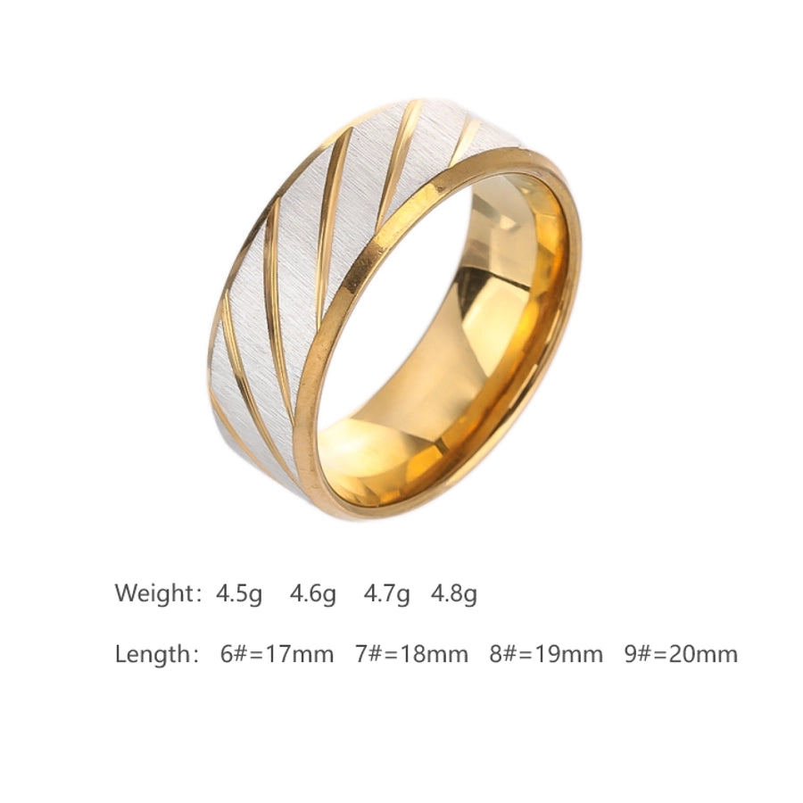 Anello a strisce a spirale [304 in acciaio inossidabile 14k oro placcato]