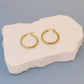 Classic Style Round Hoop Earrings [304 Stainless Steel,18K Gold Plated]