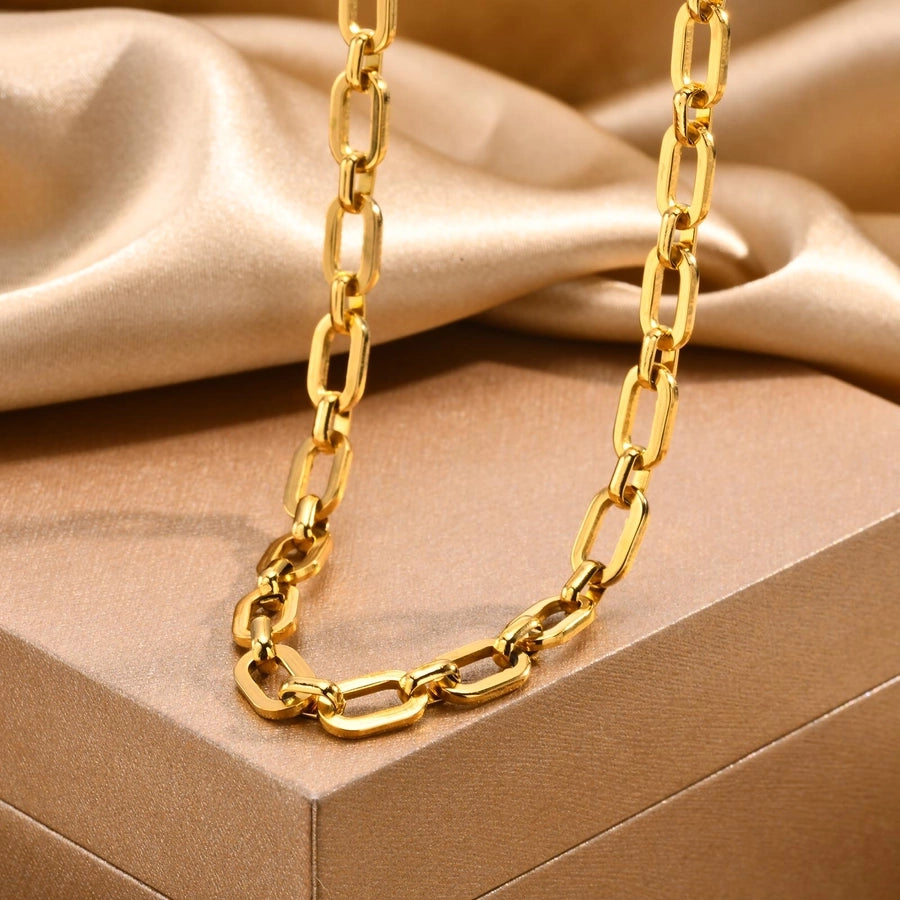 Cable Chain Bracelet/Necklace [304 Stainless Steel,18K Gold Plated]