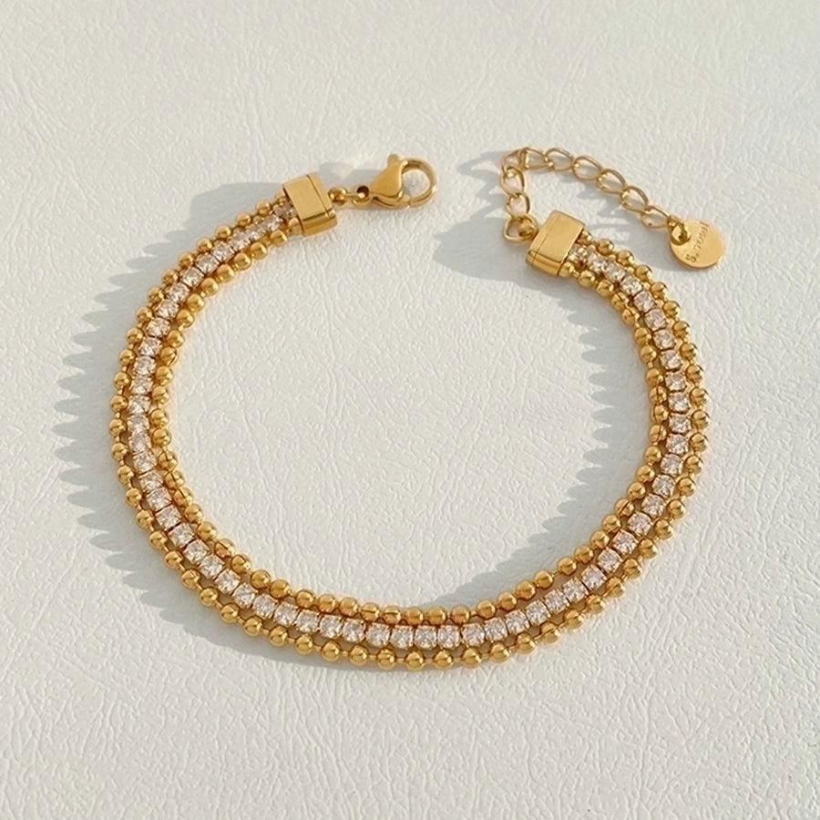 Mix Chain Bracelets [304 Stainless Steel,16K Gold Plated]