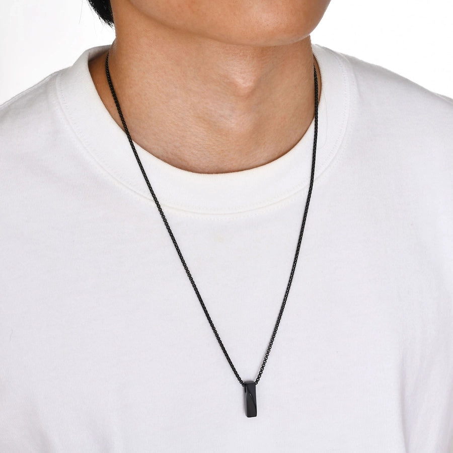 Streetwear Square Pendant Necklace [304 Stainless Steel]