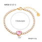 Heart Shape Rhinestones Bracelets [304 Stainless Steel]