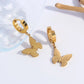 Luxuriosus Butterfly Pendientes [304 acero inoxidable, 18k dorado chapado]