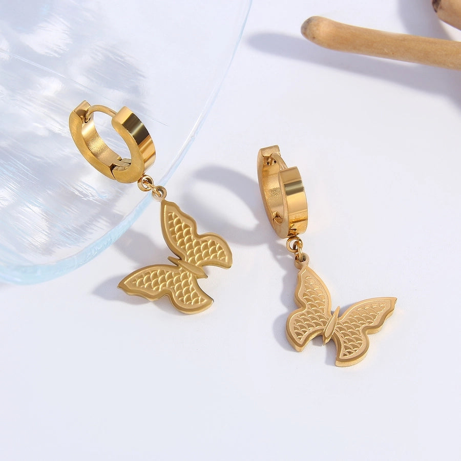 Luxurious Butterfly Earrings [304 Stainless Steel, 18K Gold Plated]