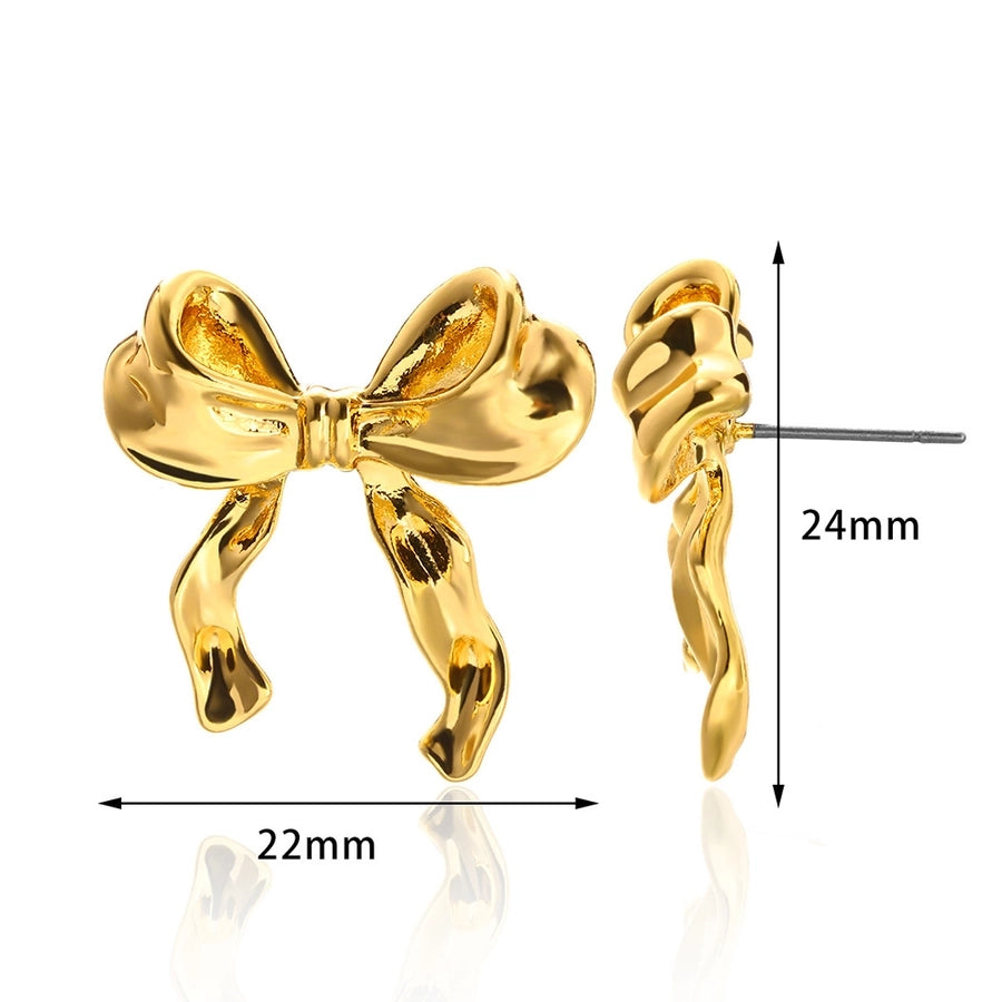 Bow Knot Ored Studs [304 en acier inoxydable, 18 carats en or]