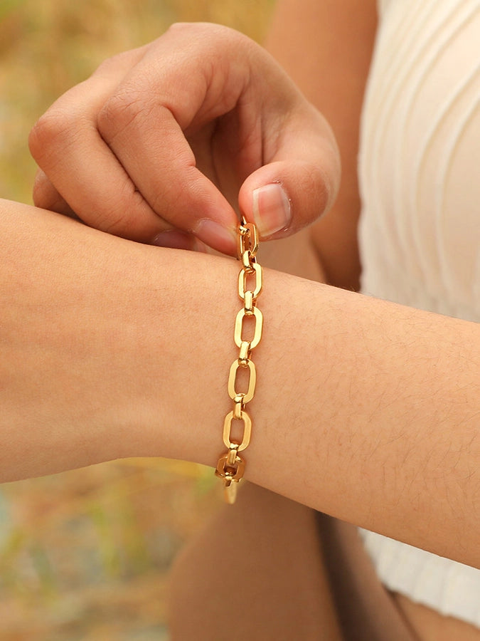 Cable Chain Bracelet/Necklace [304 Stainless Steel,18K Gold Plated]