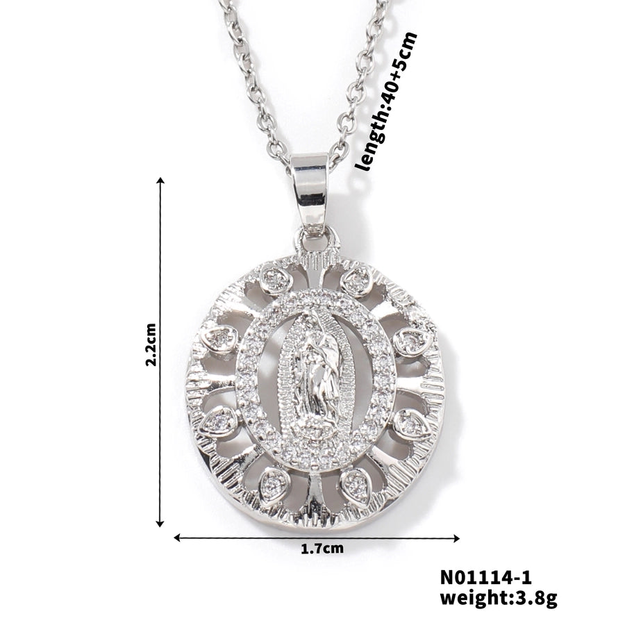 Vintage StyleVirgin Mary Pendant Necklace [304 Stainless Steel,Copper]