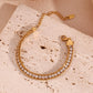 Rhinestones Bracelets [304 Stainless Steel,18K Gold Plated]