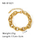 Hip-Hop Punk Classic Style Solid Color Stainless Steel 18K Gold Plated Bracelets In Bulk