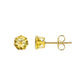 Round Colored Rhinestone Stud Earrings [304 Stainless Steel,18K Gold Plated]