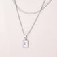 Silver Casual Simple Style Letter Rectangle Necklace [304 Stainless Steel]