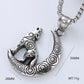 Vintage Style Punk Streetwear Moon Eagle Necklace Pendant [304 Stainless Steel]