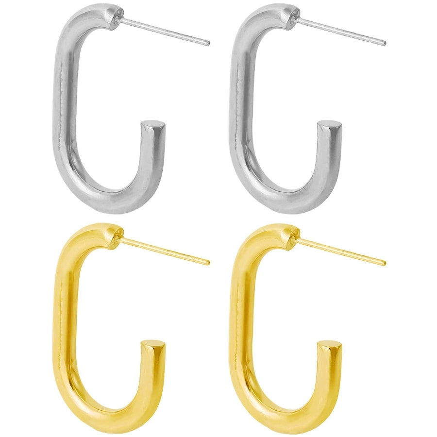 U Shaped Hoop Earrings [304 Stainless Steel]