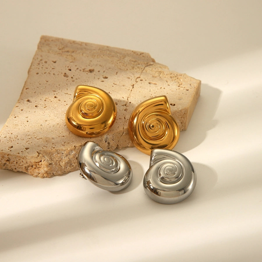 Conch Earrings [304 Stainless Steel,18K Gold Plated]