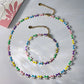 Rainbow Butterfly Bracelet/Necklace [304 Stainless Steel,18K Gold Plated]