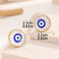 Blue Round Eye Resin Ear Studs [304 Stainless Steel]