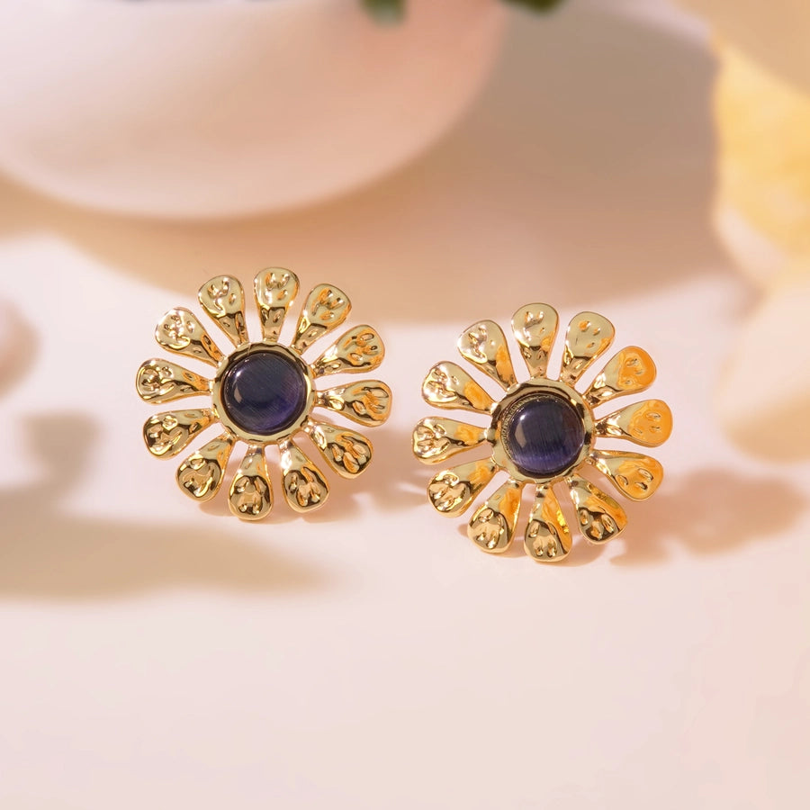 Hawaiian Flower Ear Studs [304 Stal nierdzewna]