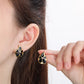 Flower Resin Droplets Earrings [304 Stainless Steel,18K Gold Plated]