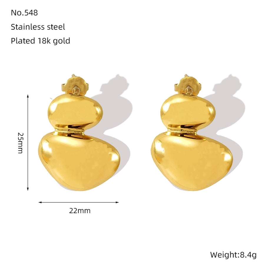 Boucles d'oreilles irrégulières [304 en acier inoxydable, 18 km plaqués à l'or]