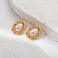 Mix Pearl Designs Earrings [304 Stainless Steel,14K Gold Plated]