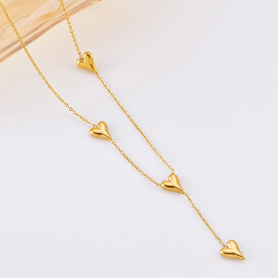 Heart Shape Bracelet/Necklace [304 Stainless Steel,18K Gold Plated]