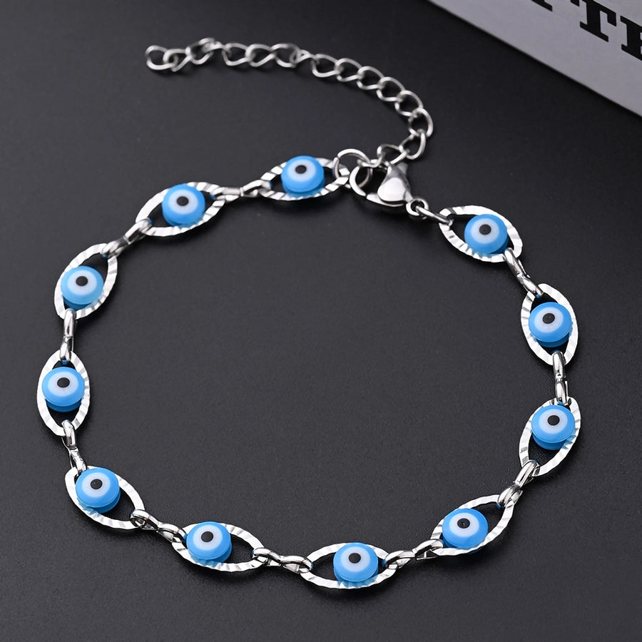 Artistic Slidable Devil's Eye Oval Bracelets [304 Stainless Steel]