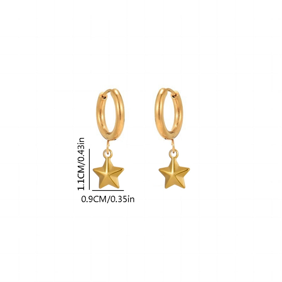 Star Drop Earrings [Stainless Steel]