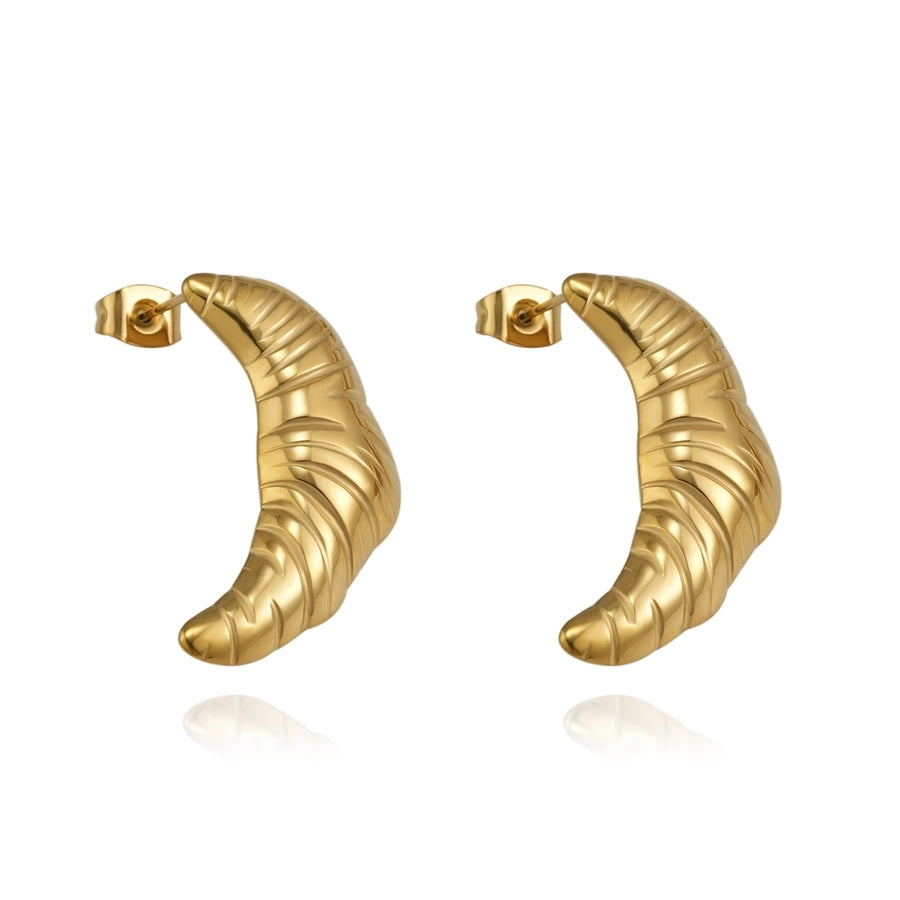 Croissant Earrings [304 Stainless Steel,18K Gold Plated]