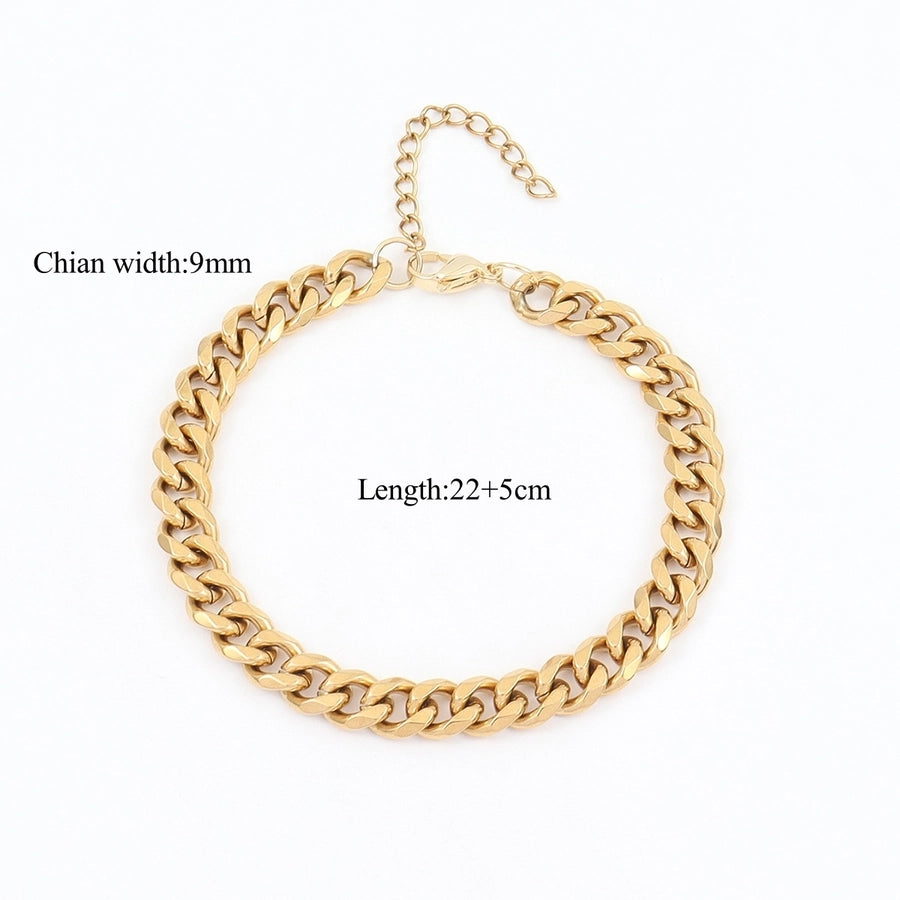 Double Curb Chain Anklet [304 Stainless Steel]