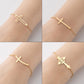 Cross Bracelets [201 Stainless Steel,18K Gold Plated]