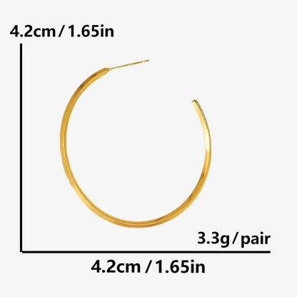 Round Hoop Earrings [304 Stainless Steel]