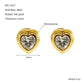 Heart Shape Artificial Rhinestones Earrings [304 Stainless Steel, 18K Gold Plated]